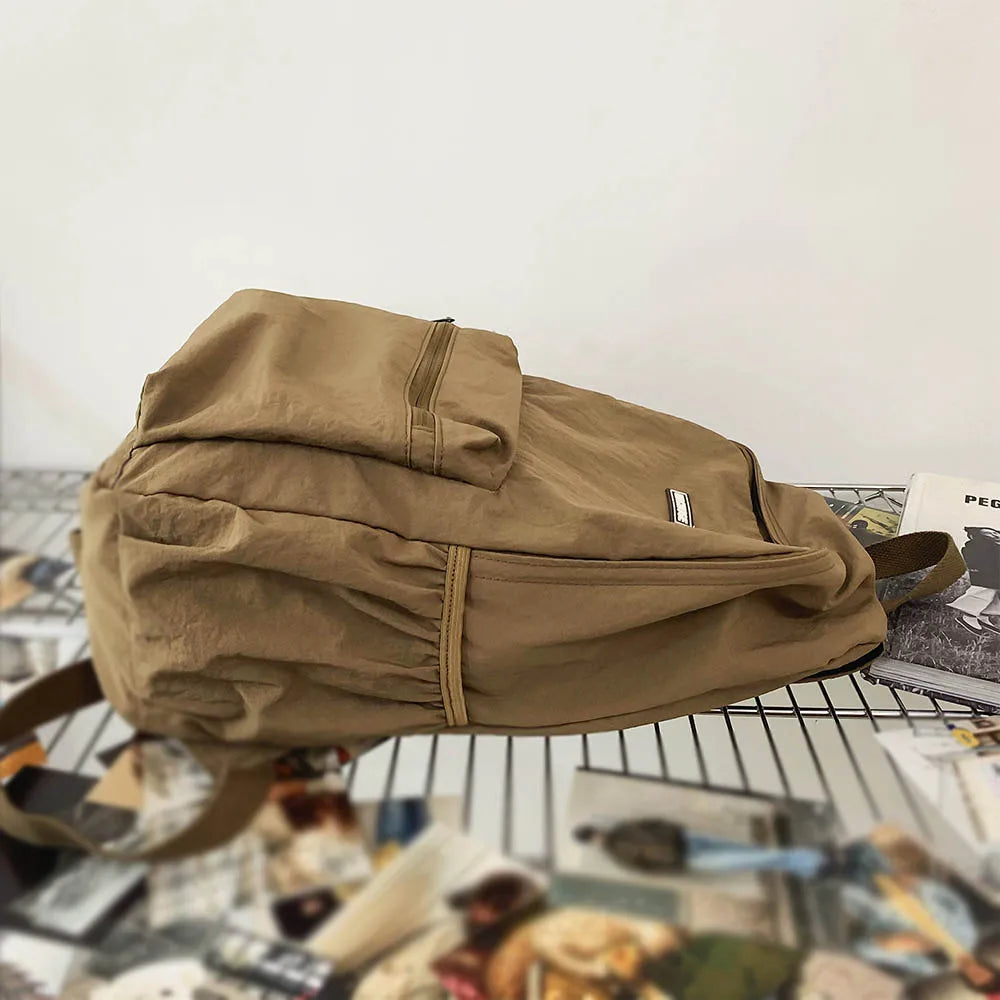 2025 nueva mochila plegable para mujer, mochila de gran capacidad, mochila de ordenador versión coreana Simple