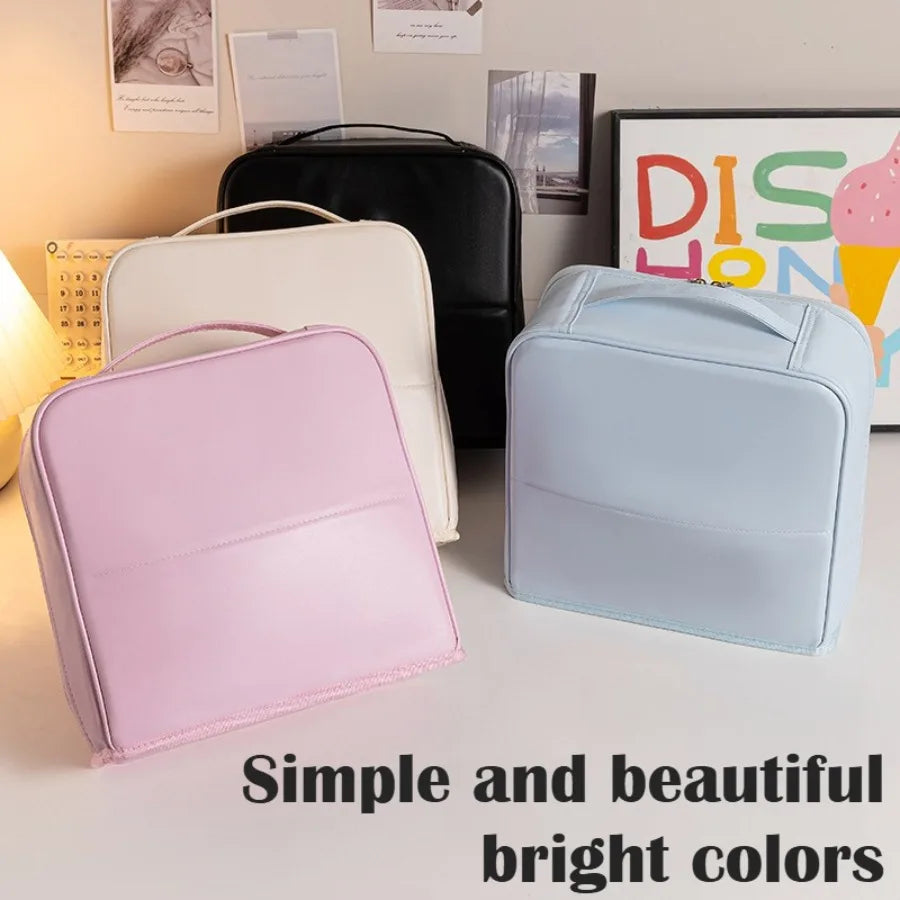 Bolsa de Maquillaje de Viaje para Mujer, Gran Capacidad, Impermeable, Organizador de Cosméticos con Abertura Amplia, Soporte para Brochas Independiente, Fácil Acceso