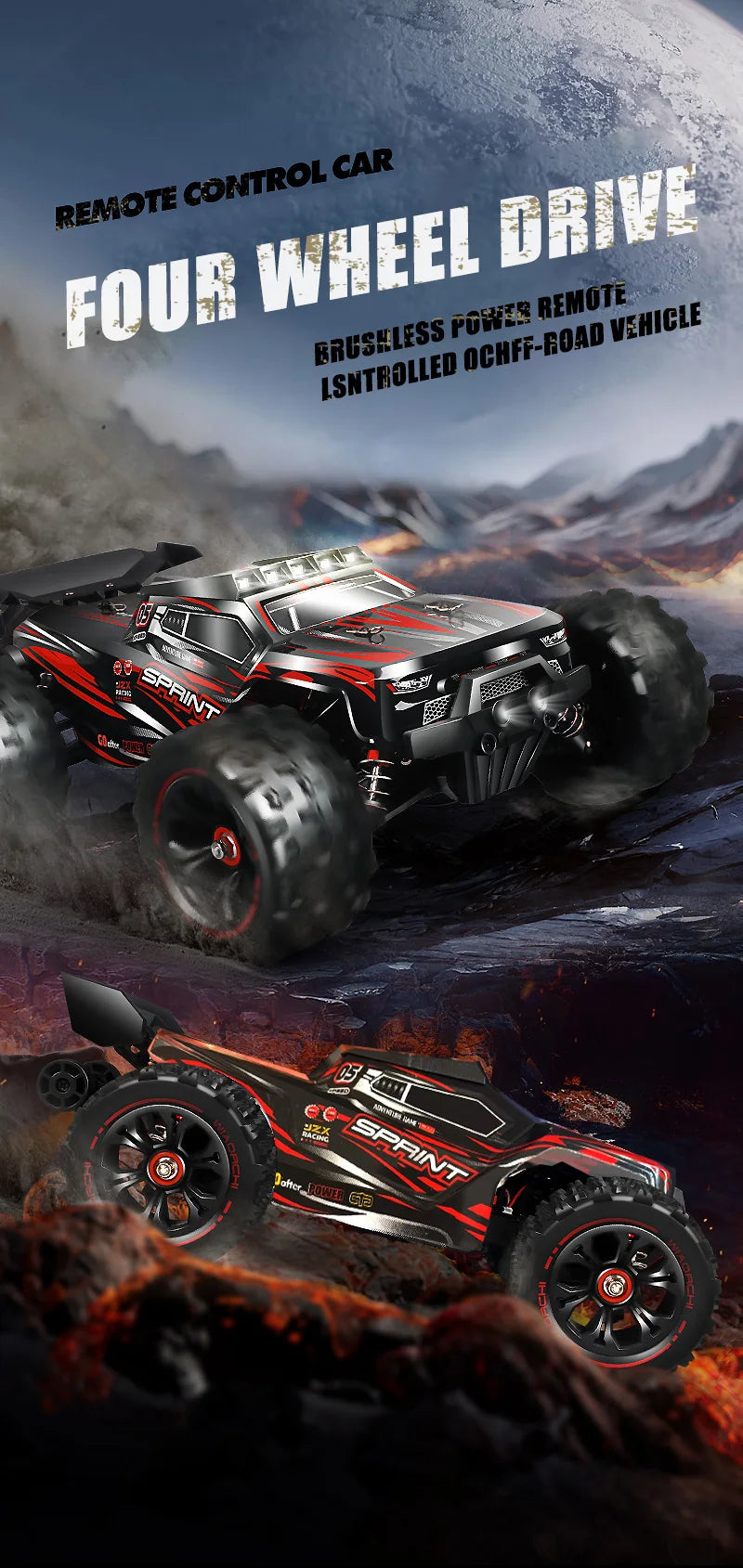 Coche teledirigido 1:16, 85 KM/H o 50 KM/H, 4WD, con Control remoto LED, camión Monster 4x4 de deriva de alta velocidad para niños vs Wltoys 124017   Juguetes