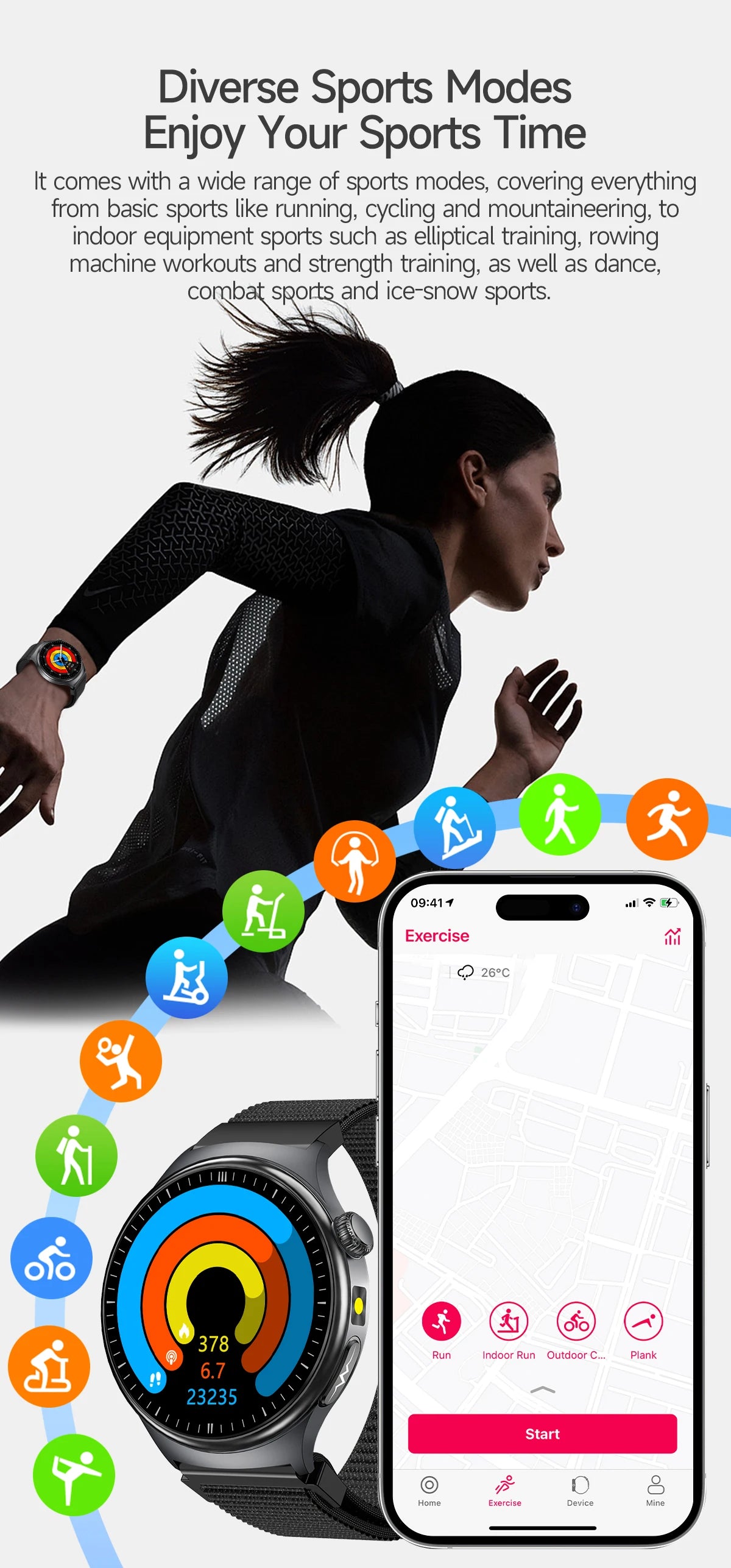 Reloj Inteligente con ECG, Grasa Corporal y Presión Arterial AMOLED