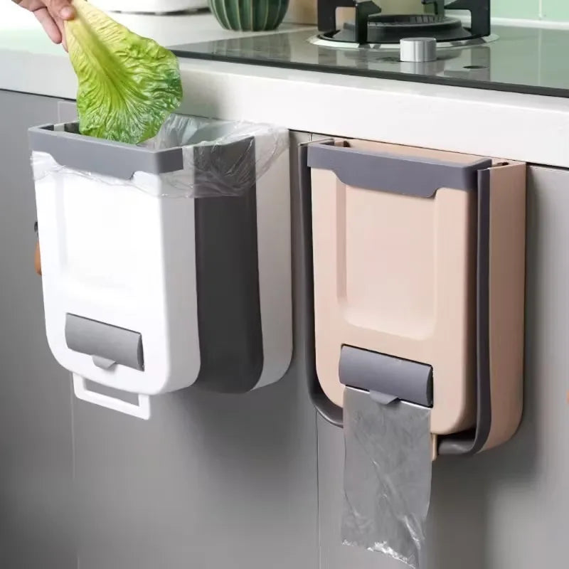 Cubo de basura plegable de cocina de 7L/10L, cubo de basura montado en la pared, cubo de basura montado en puerta de armario de cocina, cubo de basura plegable para vehículos