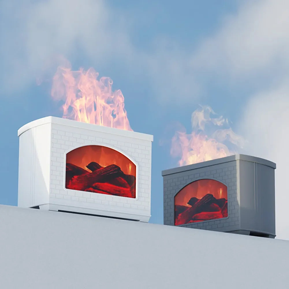 Nuevo humidificador de aire simulado para chimenea, difusor de aceites aromáticos con efecto de llama, humidificadores de aromaterapia para el hogar, pulverizador de niebla, difusor de aire