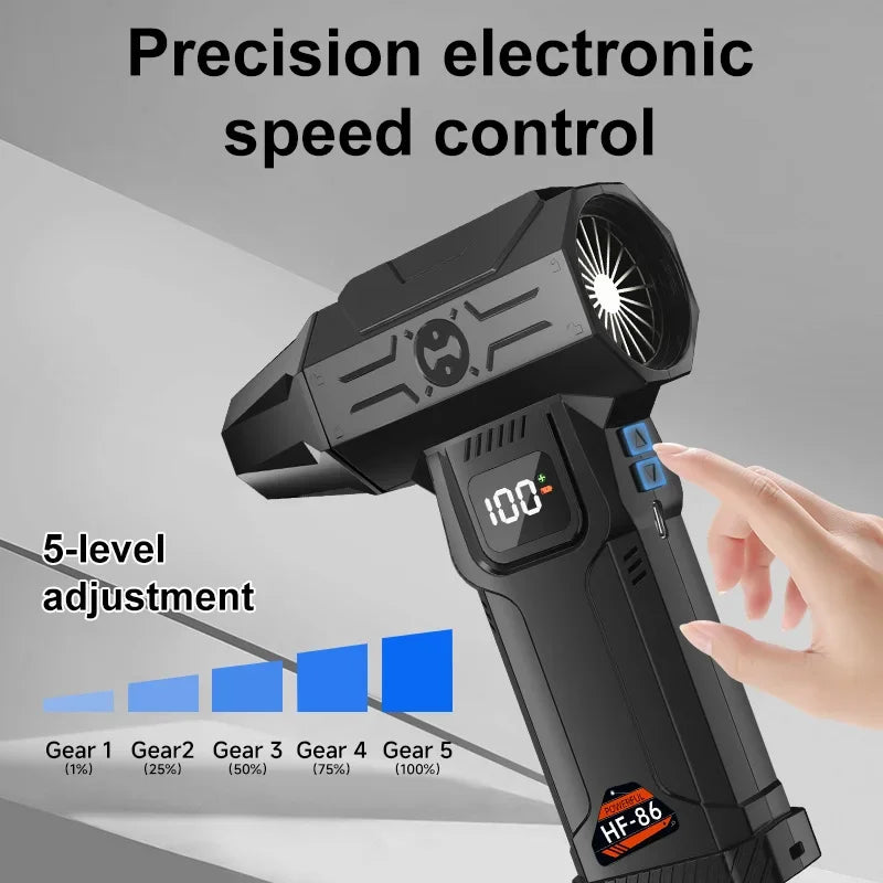 Soplador y aspirador turbo 2 en 1 para coche, hogar y PC, batería 10000 mAh
