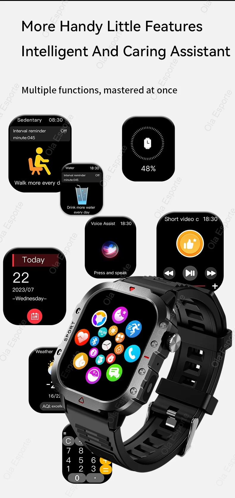 Nuevo reloj inteligente 2025 para hombre, relojes militares para exteriores con seguimiento GPS, llamadas telefónicas, reloj inteligente deportivo resistente al agua con ritmo cardíaco