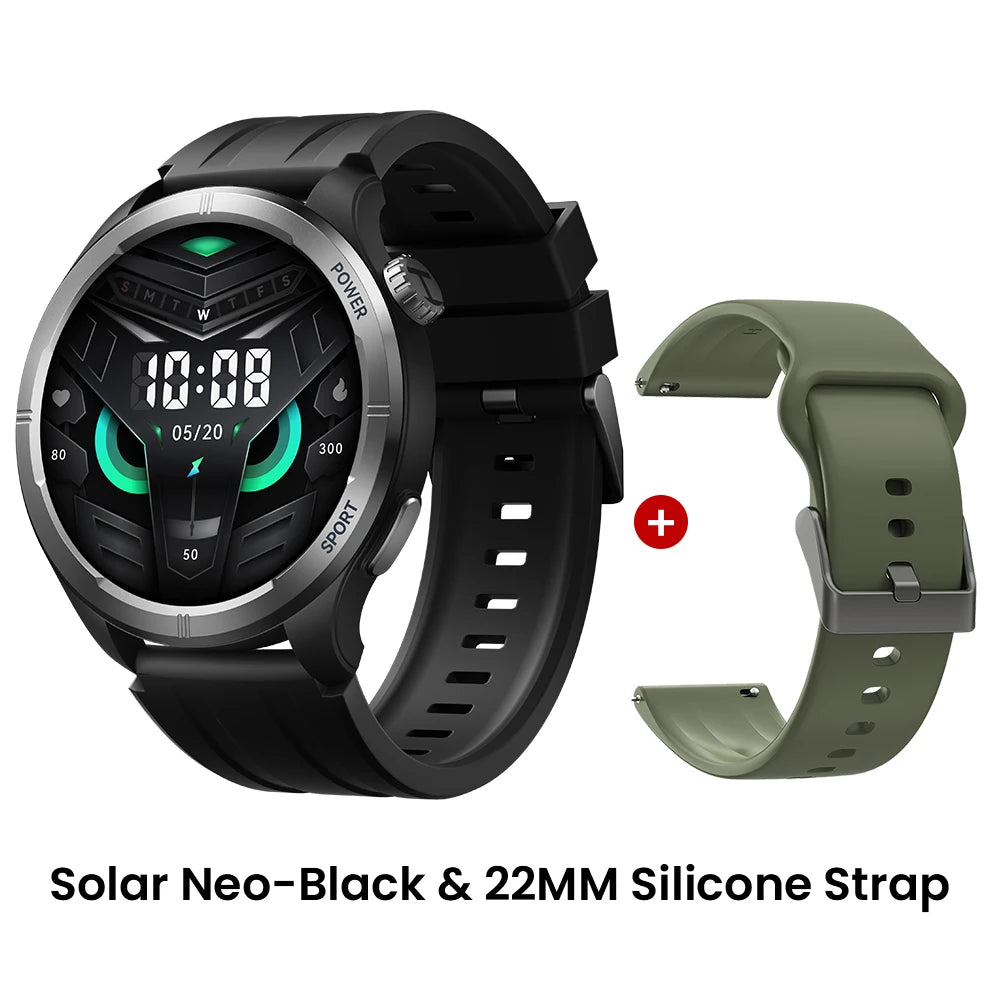 Reloj Inteligente Solar Neo con Pantalla HD, Control de Salud 24H y Llamadas