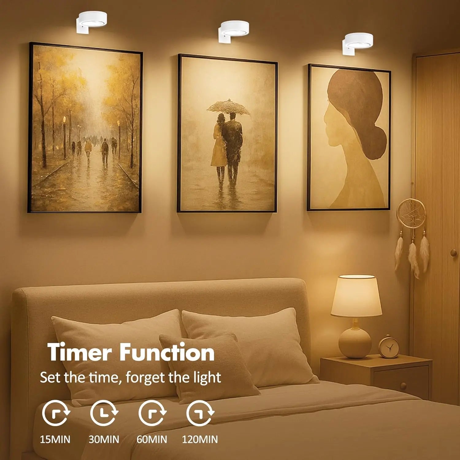 Luz LED para Cuadros con Temporizador y Control Remoto