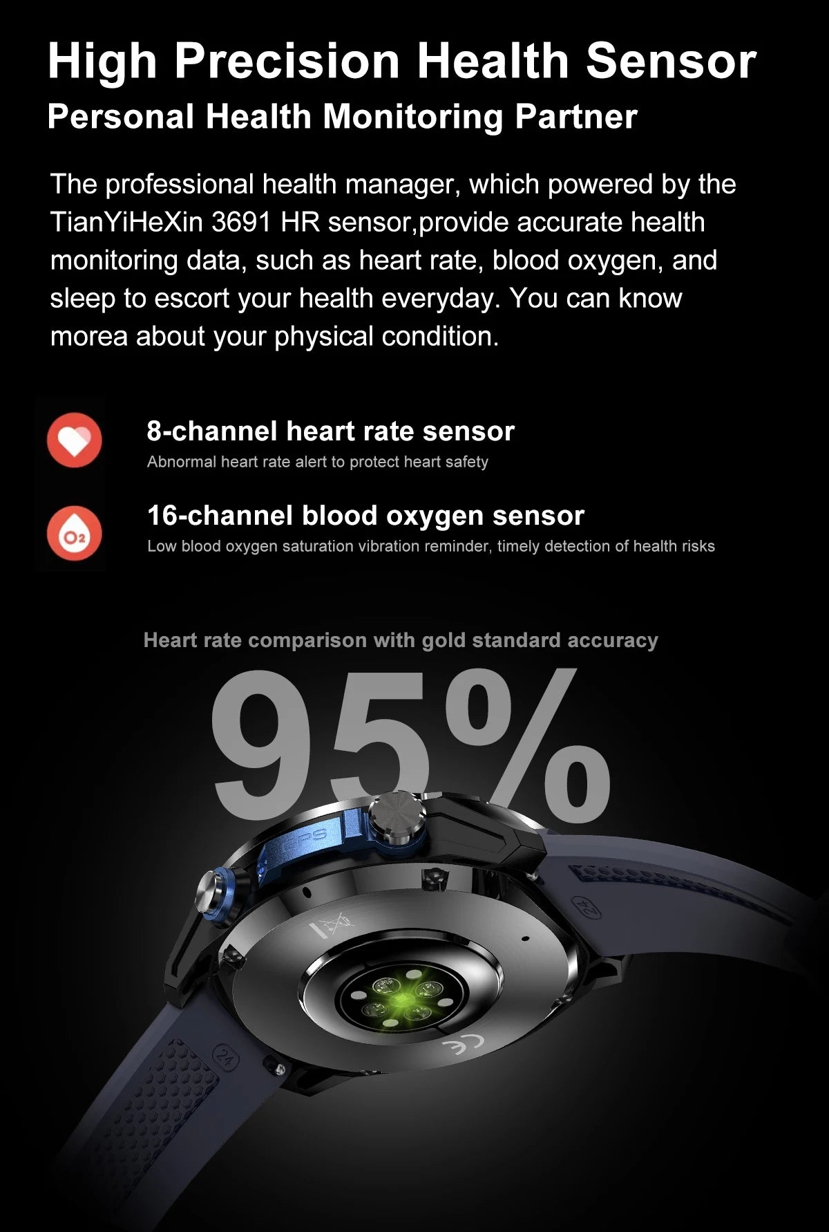 T-Rex3 Reloj Inteligente Militar GPS 10ATM