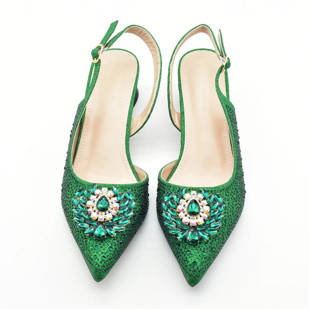 Conjunto Zapatos y Cartera de Fiesta con Strass para Mujer