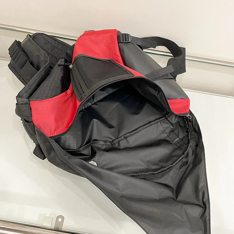 Bolso de pecho de gran capacidad, bolso cruzado con parte trasera lateral de gran capacidad, múltiples bolsillos, adecuado para deportes al aire libre, viajes y ciclismo
