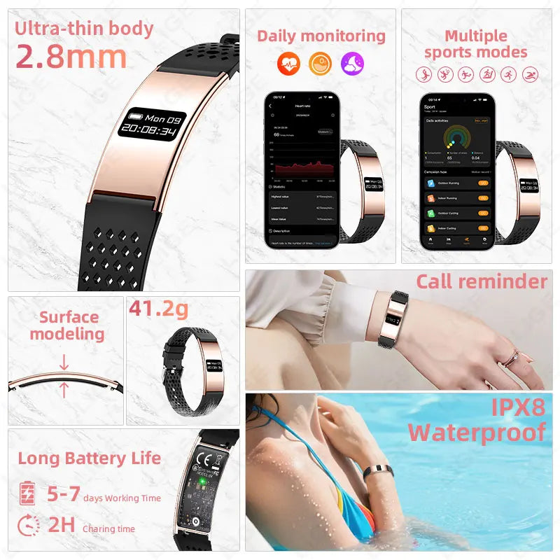 Pulsera Inteligente Ultrafina con Oxígeno en Sangre
