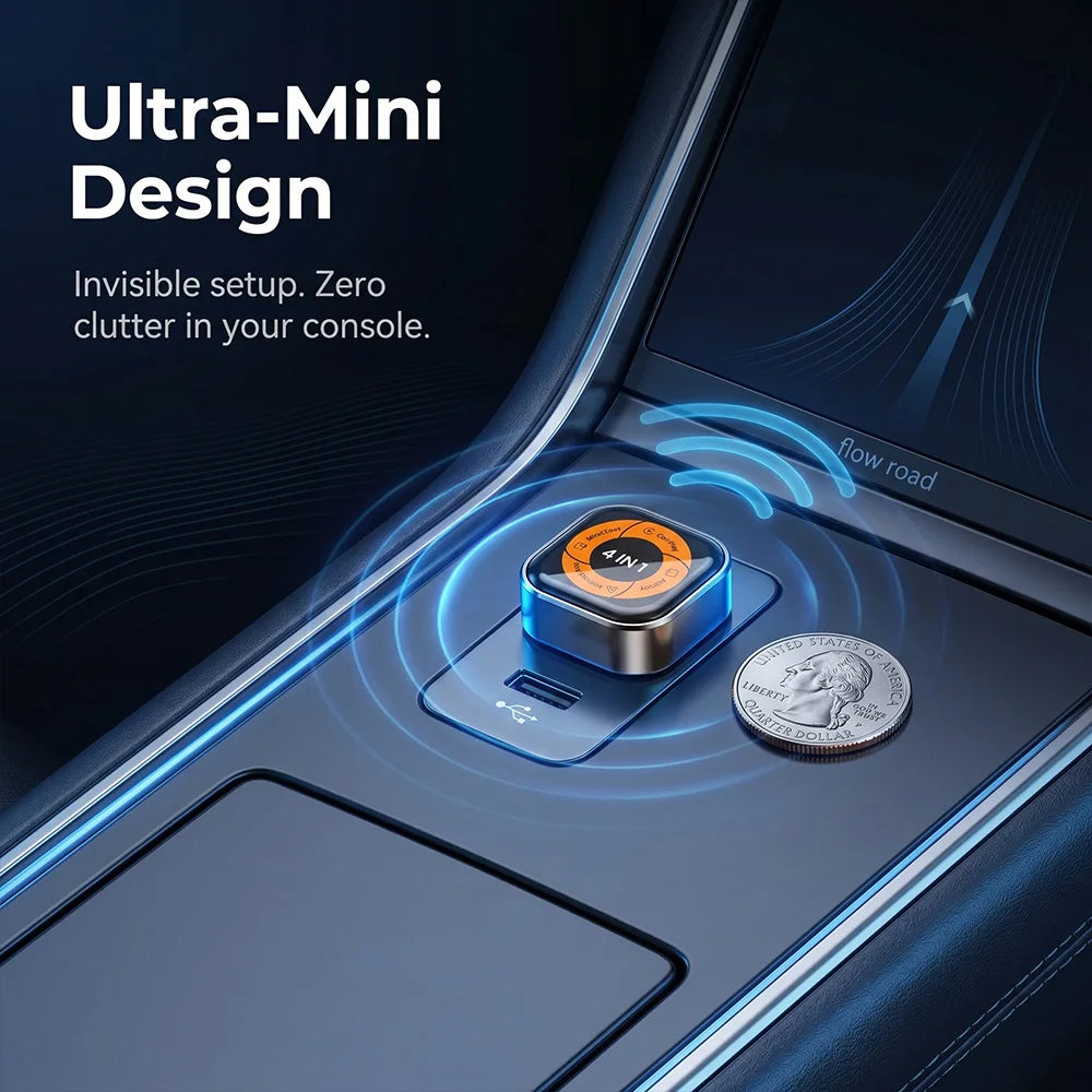Adaptador Inalámbrico 4 en 1 para Apple CarPlay, Android Auto, AirPlay y MirrorLink, Conexión por Cable a Inalámbrica, USB C Mini, Plug and Play