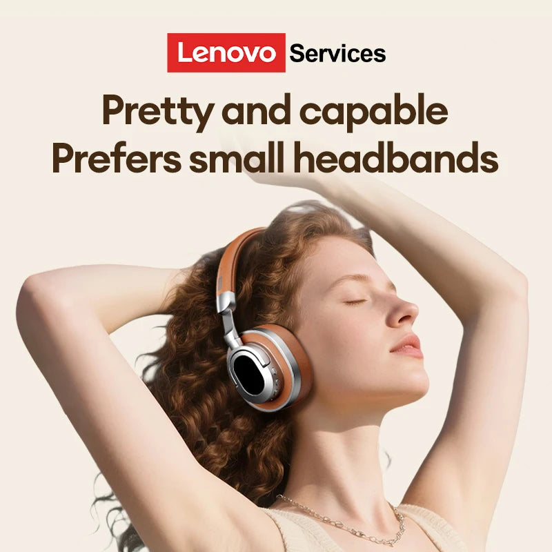 Lenovo LE602 Bluetooth 6,0 auriculares supraaurales sonido estéreo HiFi auriculares de música de moda ENC HD llamada auriculares inalámbricos con cable