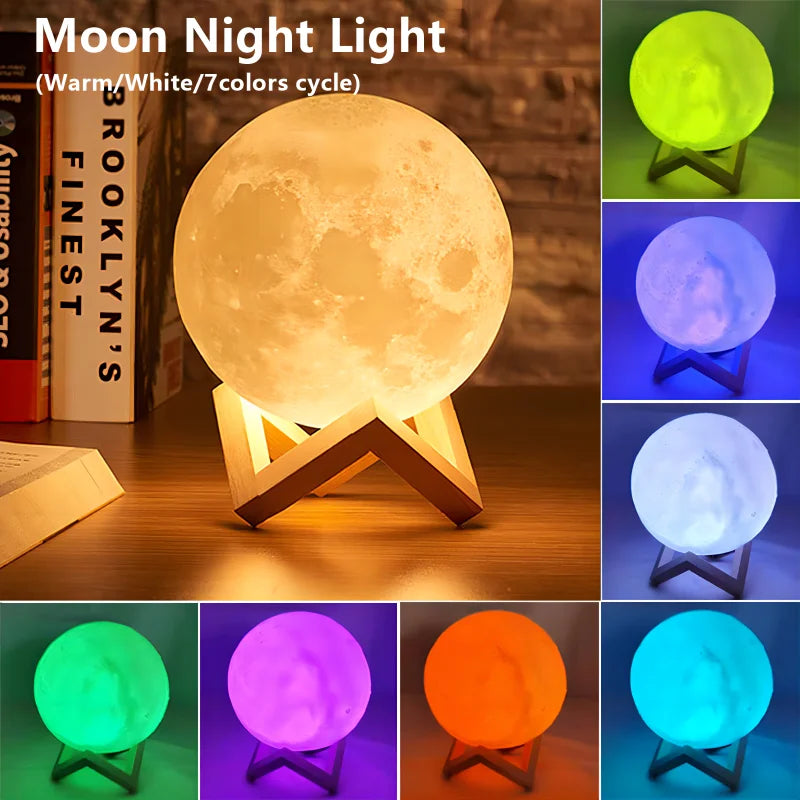Luz LED de Luna y Galaxia para Dormitorio Infantil