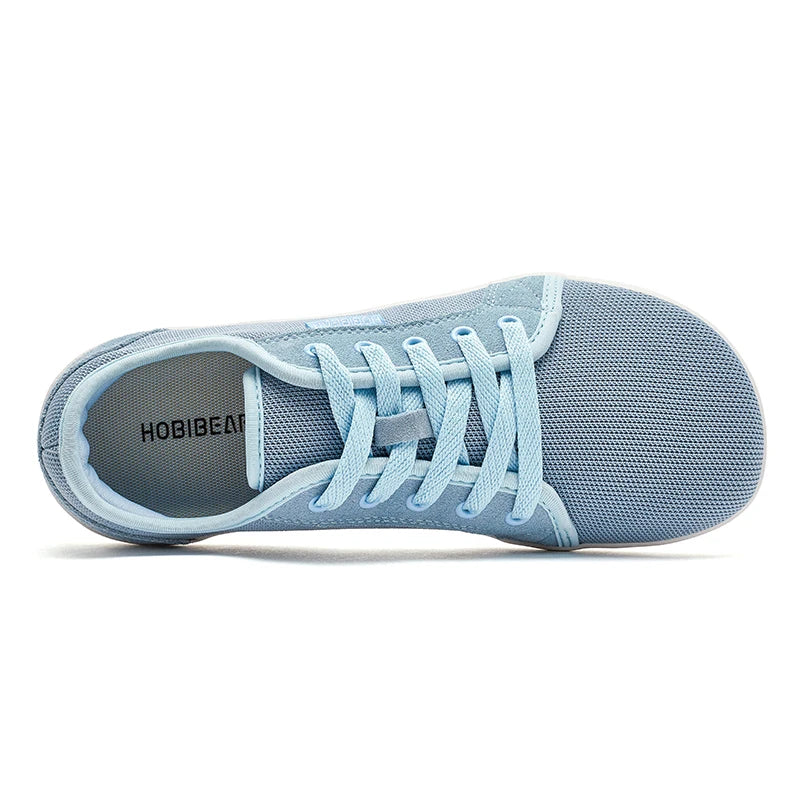 HOBIBEAR Zapatos descalzos con punta ancha para mujer y hombre, zapatillas para correr con cordones para exteriores, zapatos casuales cómodos con caída cero