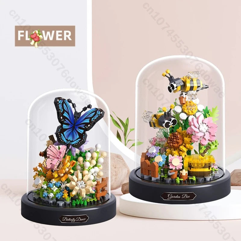 Set de Bloques de Construcción Flores Mariposas y Abejas