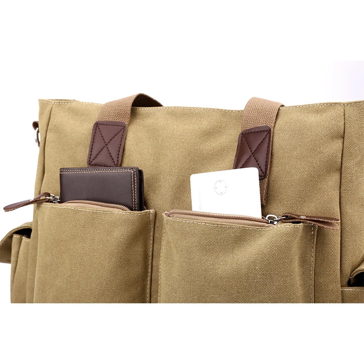 Bolso Bandolera Retro de Lona para Trabajo y Viaje
