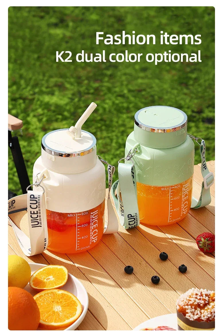Exprimidor Portátil Eléctrico 800ml — 10 Cuchillas de Acero Inoxidable