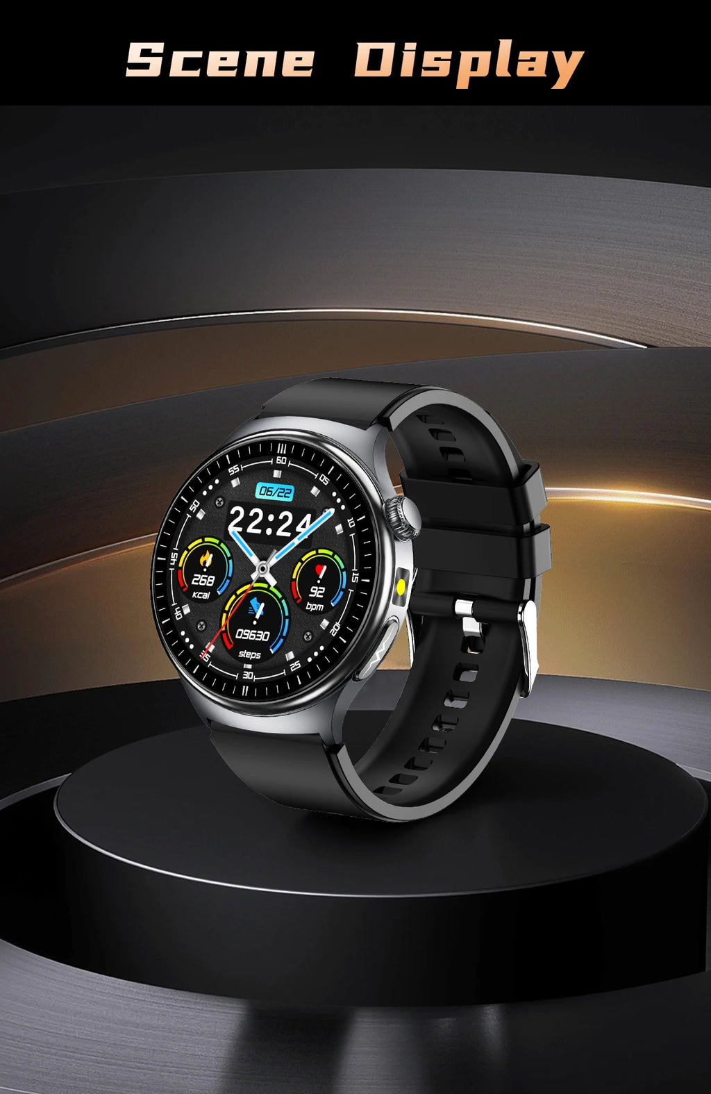 Reloj Inteligente con ECG, Grasa Corporal y Presión Arterial AMOLED