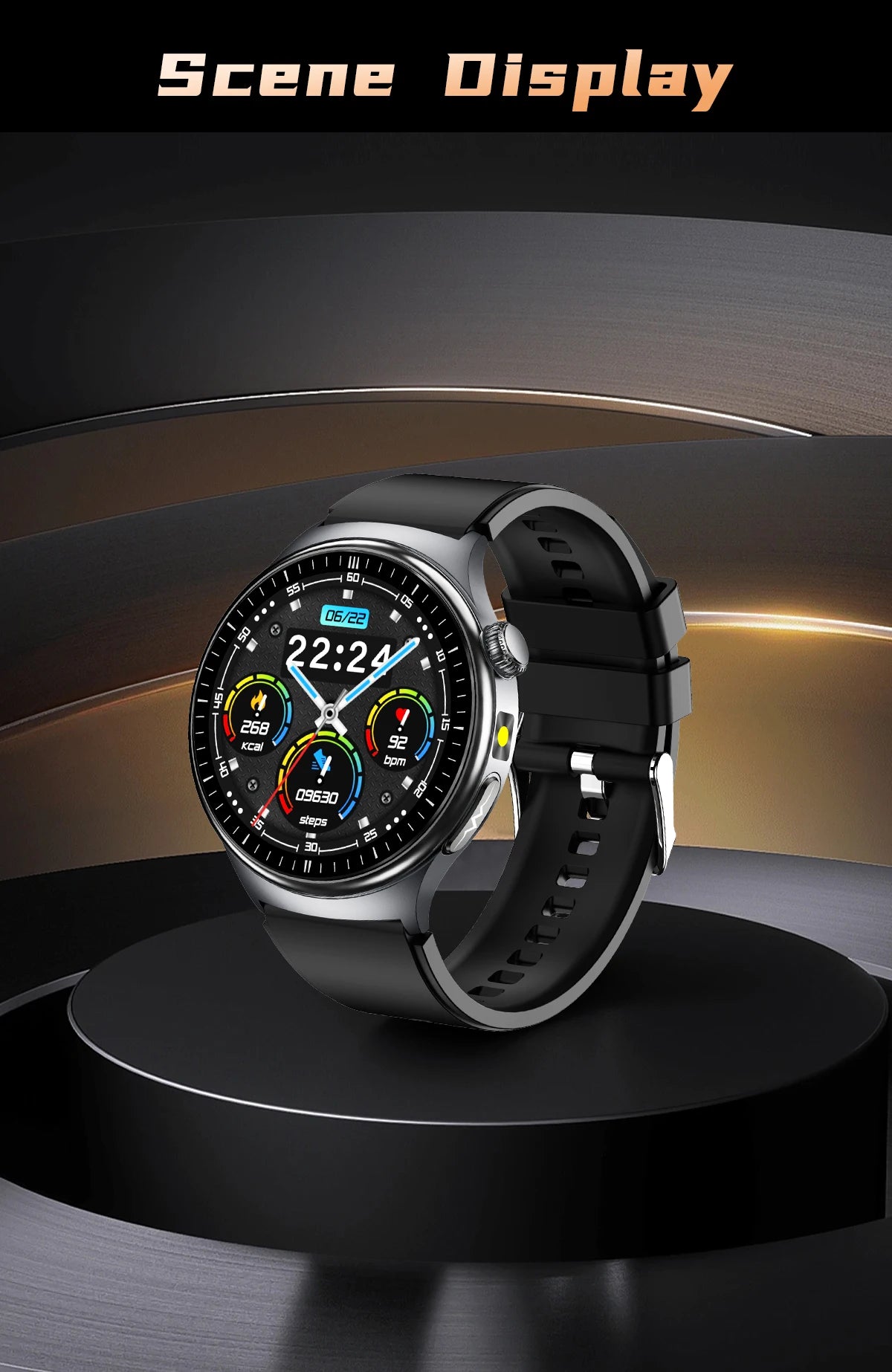 Reloj Inteligente con ECG, Grasa Corporal y Presión Arterial AMOLED
