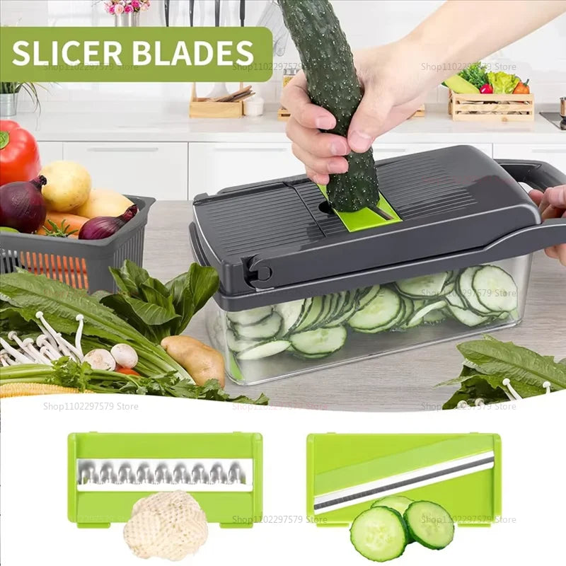 Picadora de cocina portátil multifuncional, trituradora de verduras, rallador de patatas y zanahorias, procesador de alimentos para el hogar de frutas y verduras
