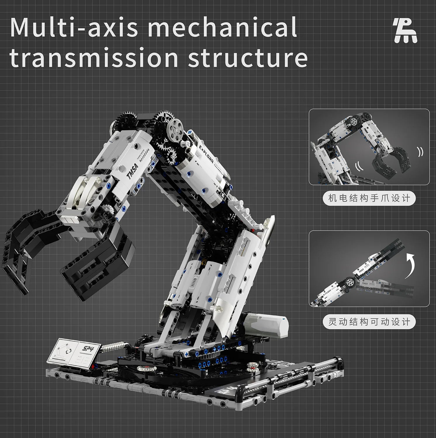 Bloques de construcción programables con brazo mecánico multieje, robot 5 en 1, juguetes de Control remoto, vástago interactivo, regalo de aprendizaje para niños