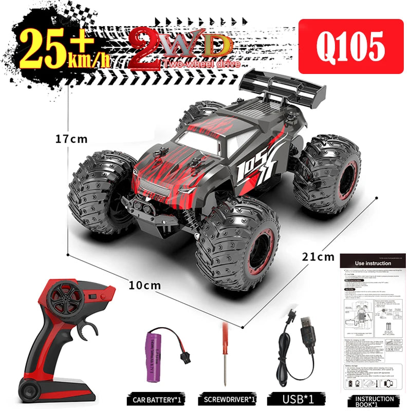 Coche RC Todoterreno 1:16 4WD sin Escobillas, 70 KM/H con Luces LED