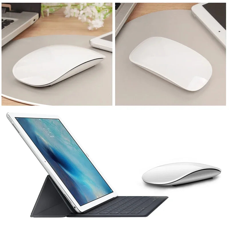 Ratón inalámbrico Bluetooth mejorado para ordenador, recargable, táctil, delgado, ergonómico, de modo dual, silencioso, para Apple Macbook Air