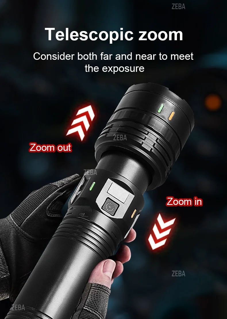 Linterna LED Táctica Recargable de Alta Potencia 680000LM Batería 15000mAh