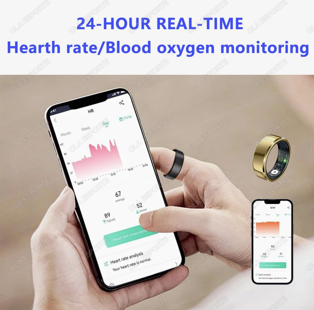 Nuevo Anillo Inteligente 2026 con Monitor de Frecuencia Cardíaca, Presión Arterial, Sueño y Seguimiento de Movimiento, Resistente al Agua IP68, para Hombres y Mujeres, Regalo para las Fiestas