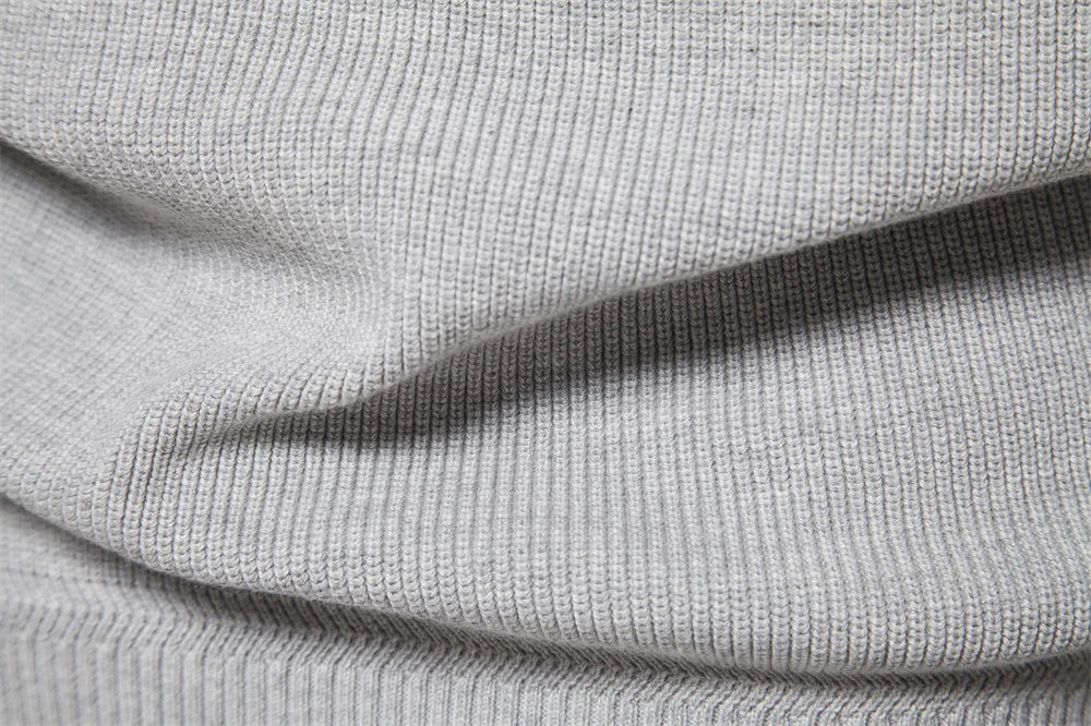Cárdigans de algodón con cremallera para hombre, suéteres sociales informales a la moda, suéter de punto cálido de cuello alto para invierno, novedad de 2023
