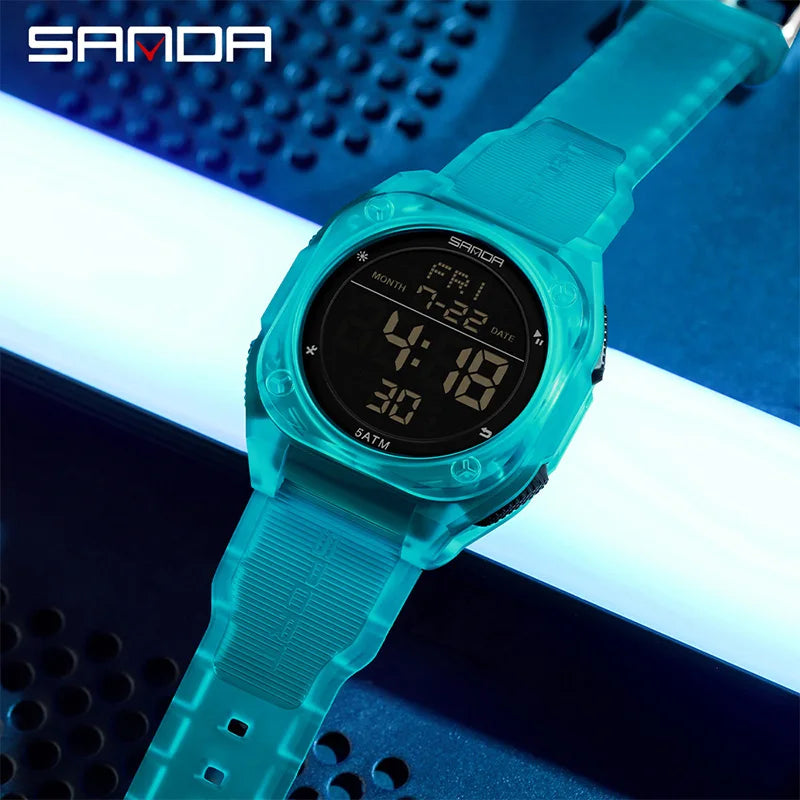 Reloj Digital SANDA 6272 para Estudiantes, Luminoso y Resistente al Agua