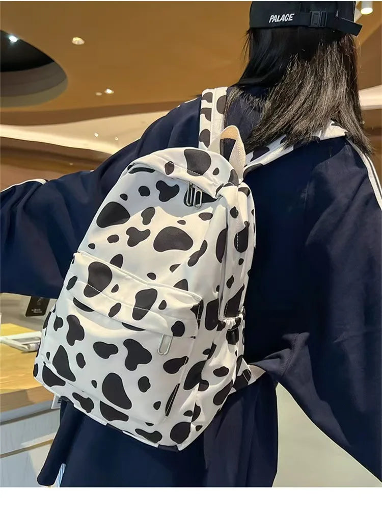 Bolso de moda de alta calidad para niños, mochilas escolares con estampado de vaca para niños y niñas, mochila de Boutique para adolescentes al aire libre