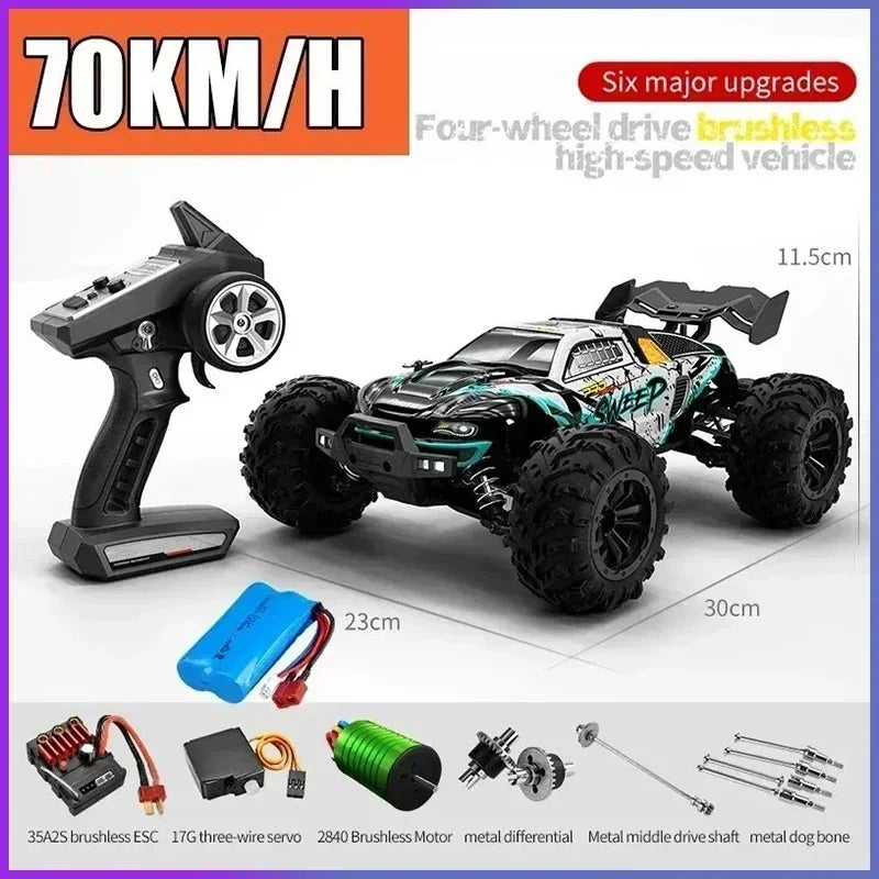 JJRC -Q130 sin escobillas de alta velocidad 70 KM/H4X4 todoterreno 2,4G 4WD Control remoto RC coche 4WD Racing Monster Racing Boy juguete para regalo 1:16