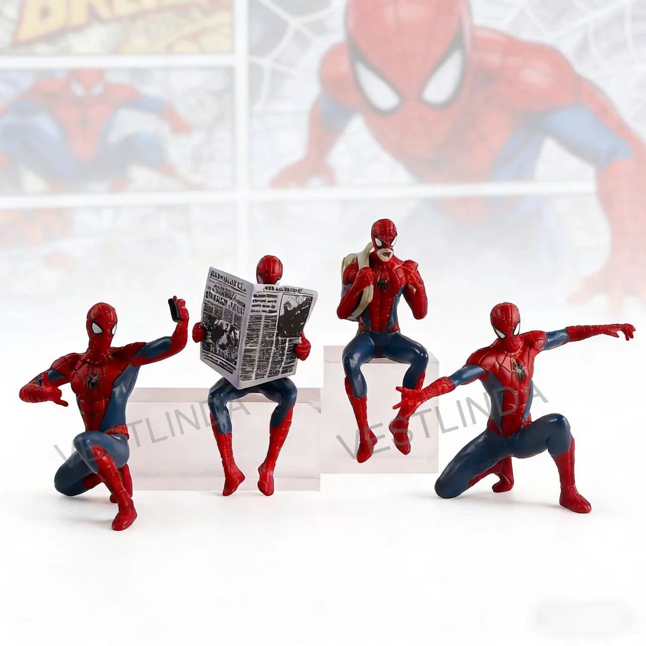 Mini Figuras de Superhéroes de 7-9 cm, Modelo de Spiderman, Juguete Coleccionable, Estatuilla de Películas Clásicas, Decoración Portátil para Escritorio, Juguetes Divertidos