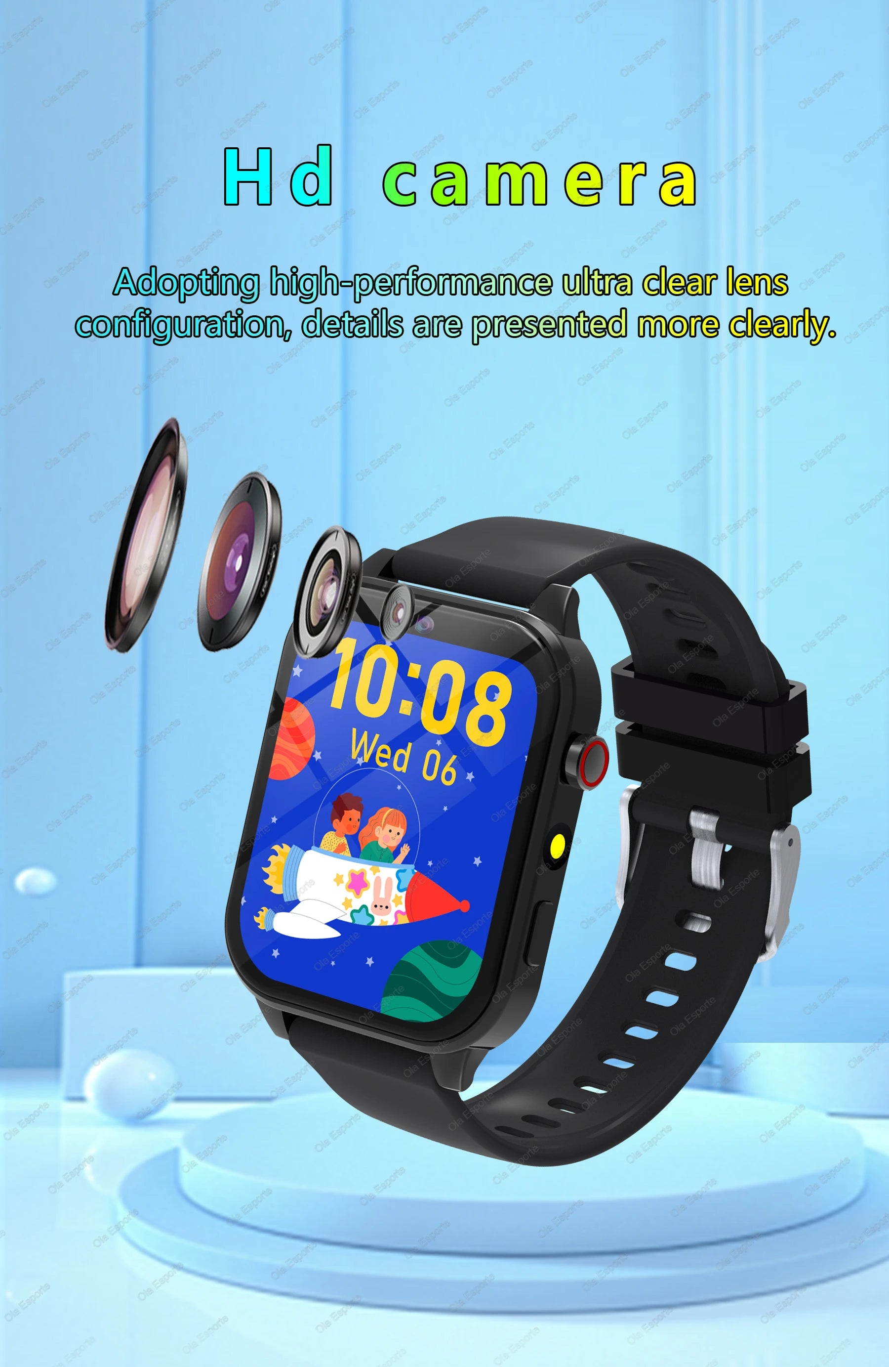 Reloj Inteligente Niños Cámara Juegos Linterna