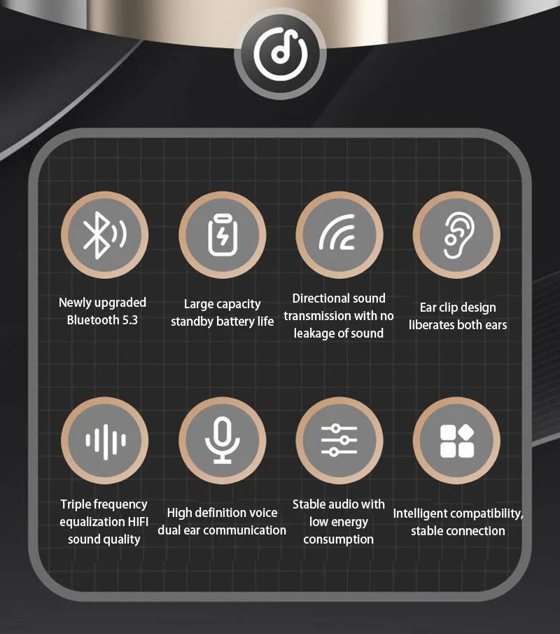 Auriculares de Conducción Ósea TWS Bluetooth 5.3
