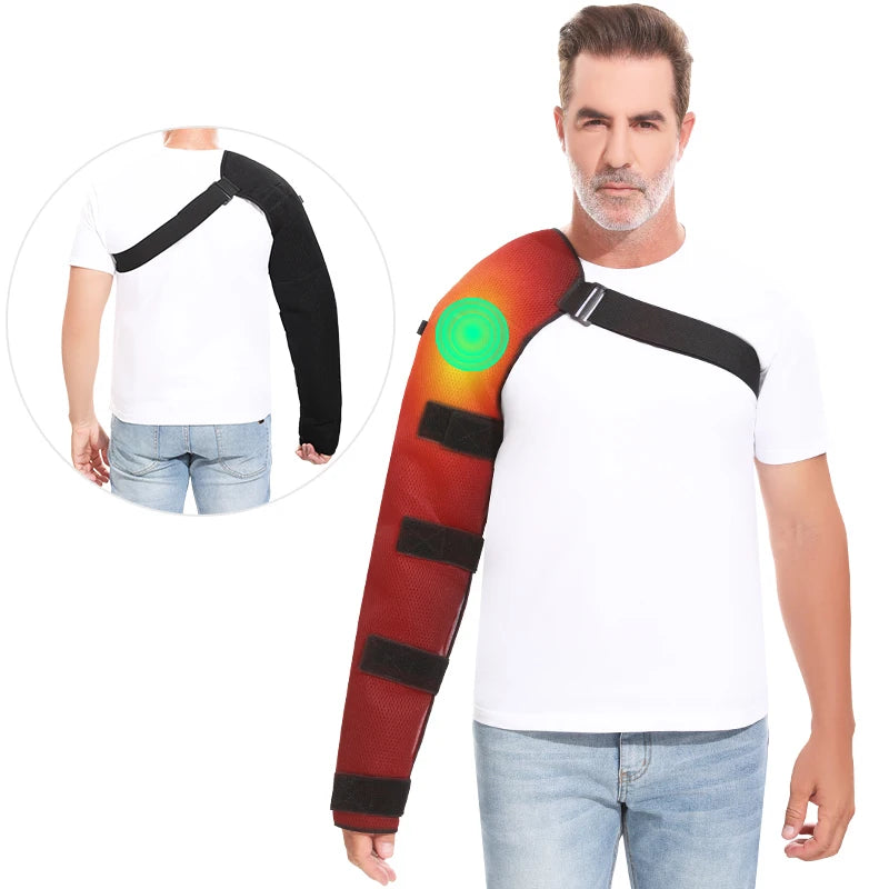 Protector de Brazo con Calefacción por Capa de Aire, Masajeador de Vibración para Aliviar el Dolor de Hombro Congelado y Codo, Soporte de Recuperación Térmico para el Brazo