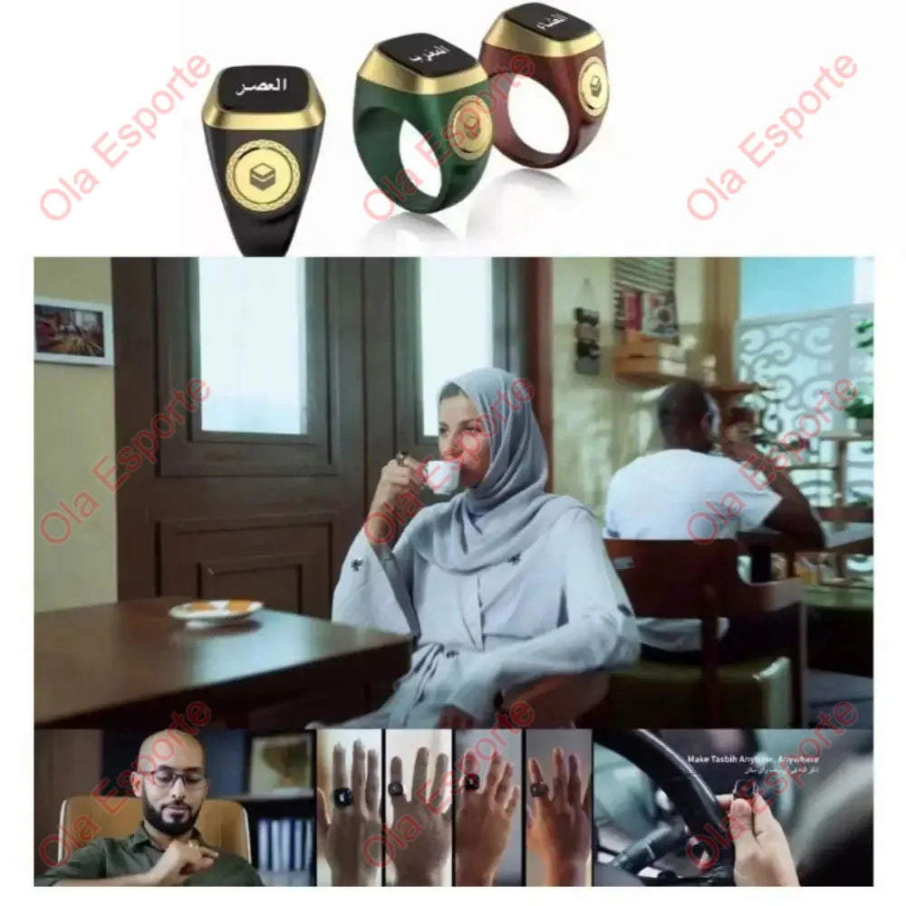 Qibla Smart Zikr Ring Contador Digital Tasbih
