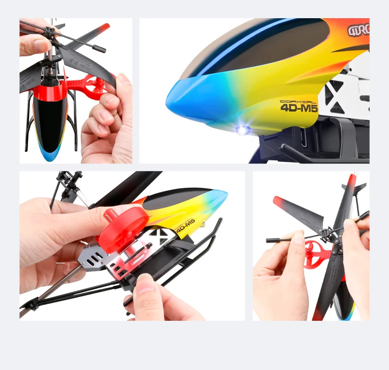 Helicóptero RC con Giroscopio y Luces LED, 3.5 Canales, Mantenimiento de Altitud