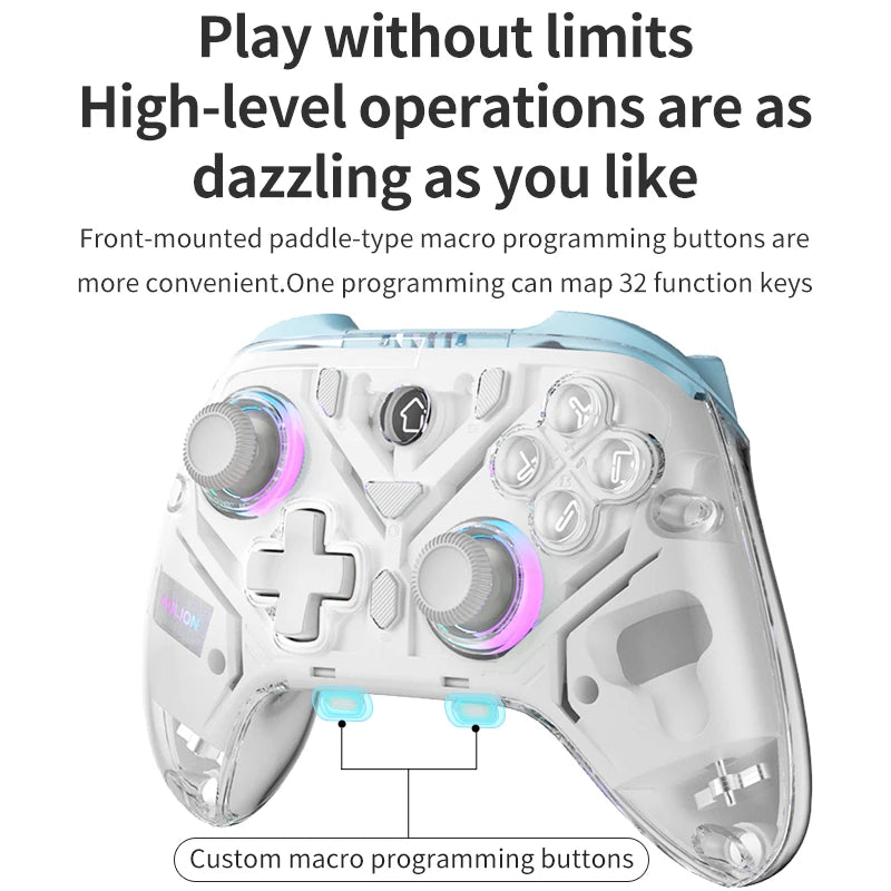 Aolion K10 para Switch 2 controlador de juegos con base de carga RGB inalámbrico Gamepad Hall Joystick gatillo para NS Switch/PC/teléfono