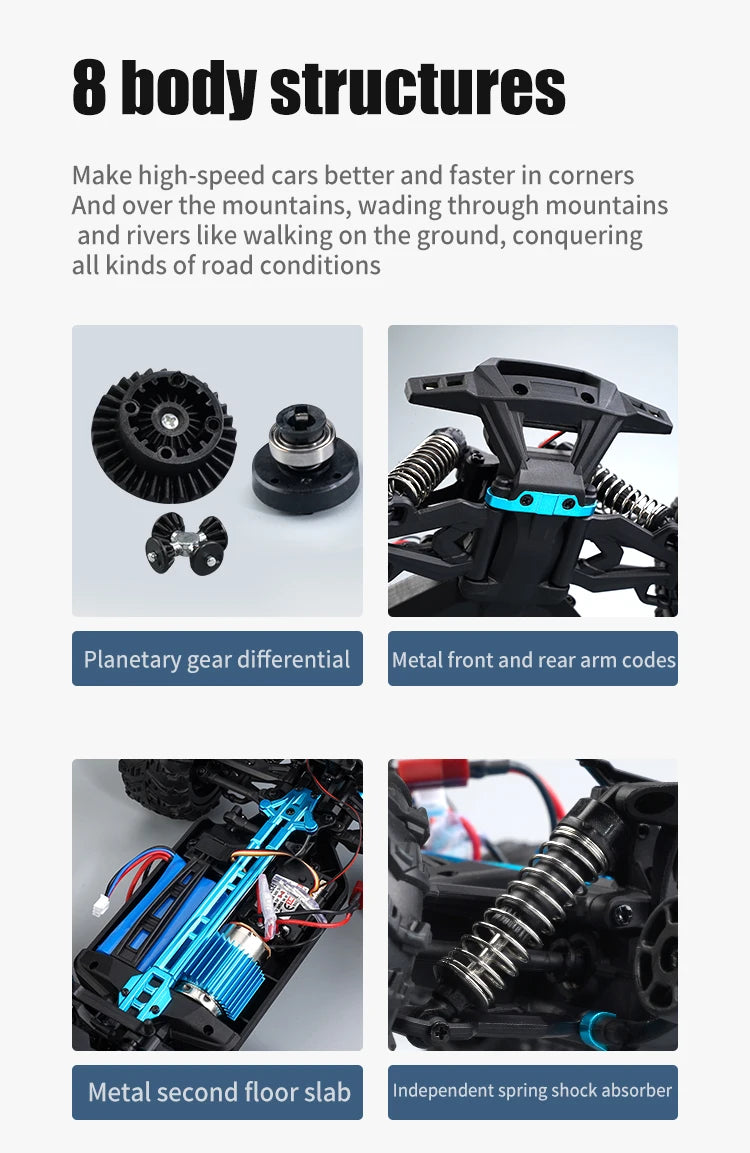 Teeggi 16101 /16102 PRO 1:16 70 KM/H carreras de deriva de alta velocidad SG116 MAX 4WD RC coche todoterreno monstruo camión juguetes para regalo de chico