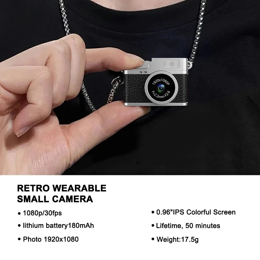 Mini Cámara Digital 1080P con Pantalla IPS, Grabadora de Video Portátil Retro