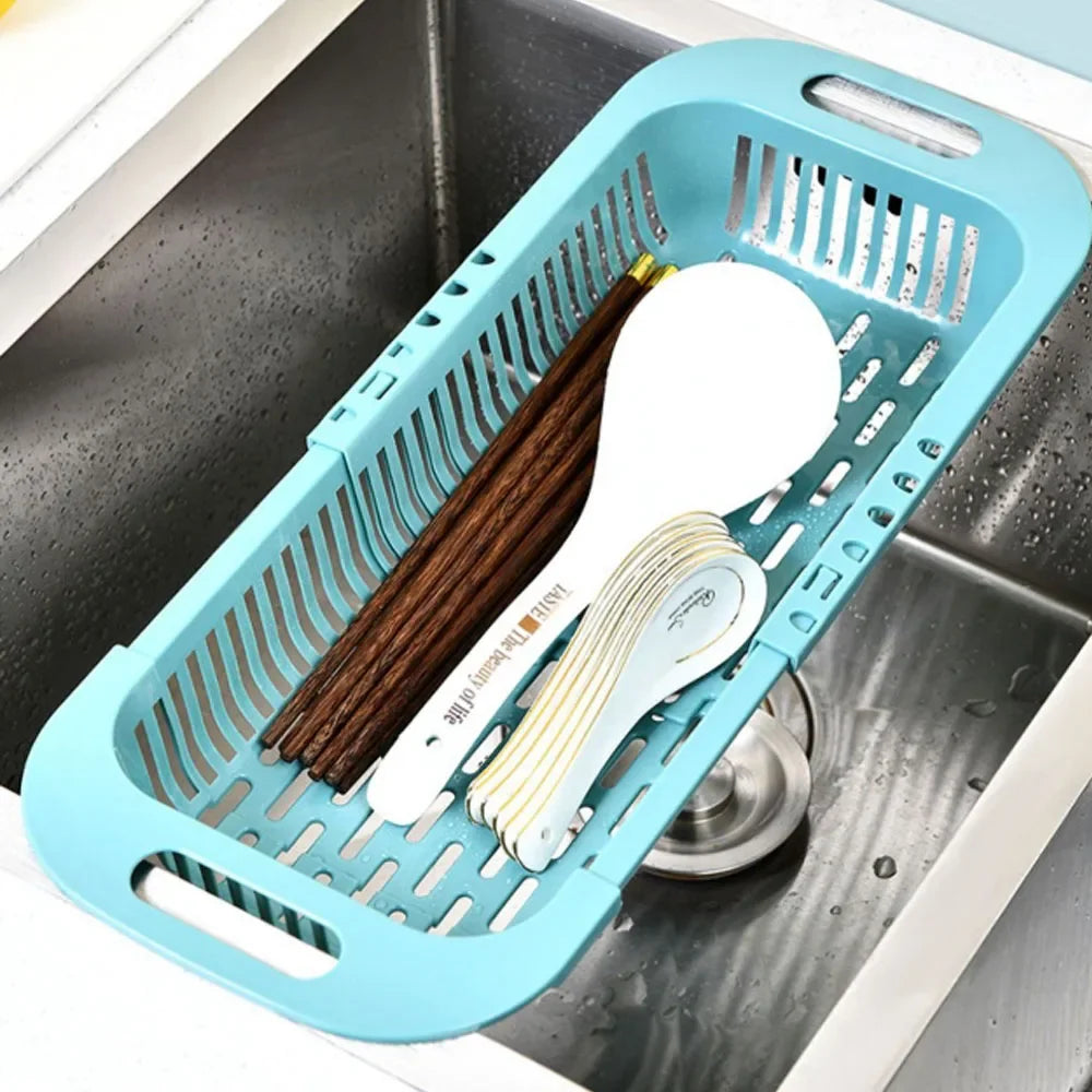Colador sobre el fregadero, cesta coladora, lavar verduras y frutas, drenaje, accesorios de cocina extensibles, utensilios de cocina