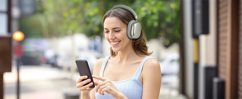 Auriculares híbridos con cancelación activa de ruido con perilla de control 65H de reproducción auriculares sobre la oreja inalámbricos Bluetooth 6,0 Audio de alta resolución