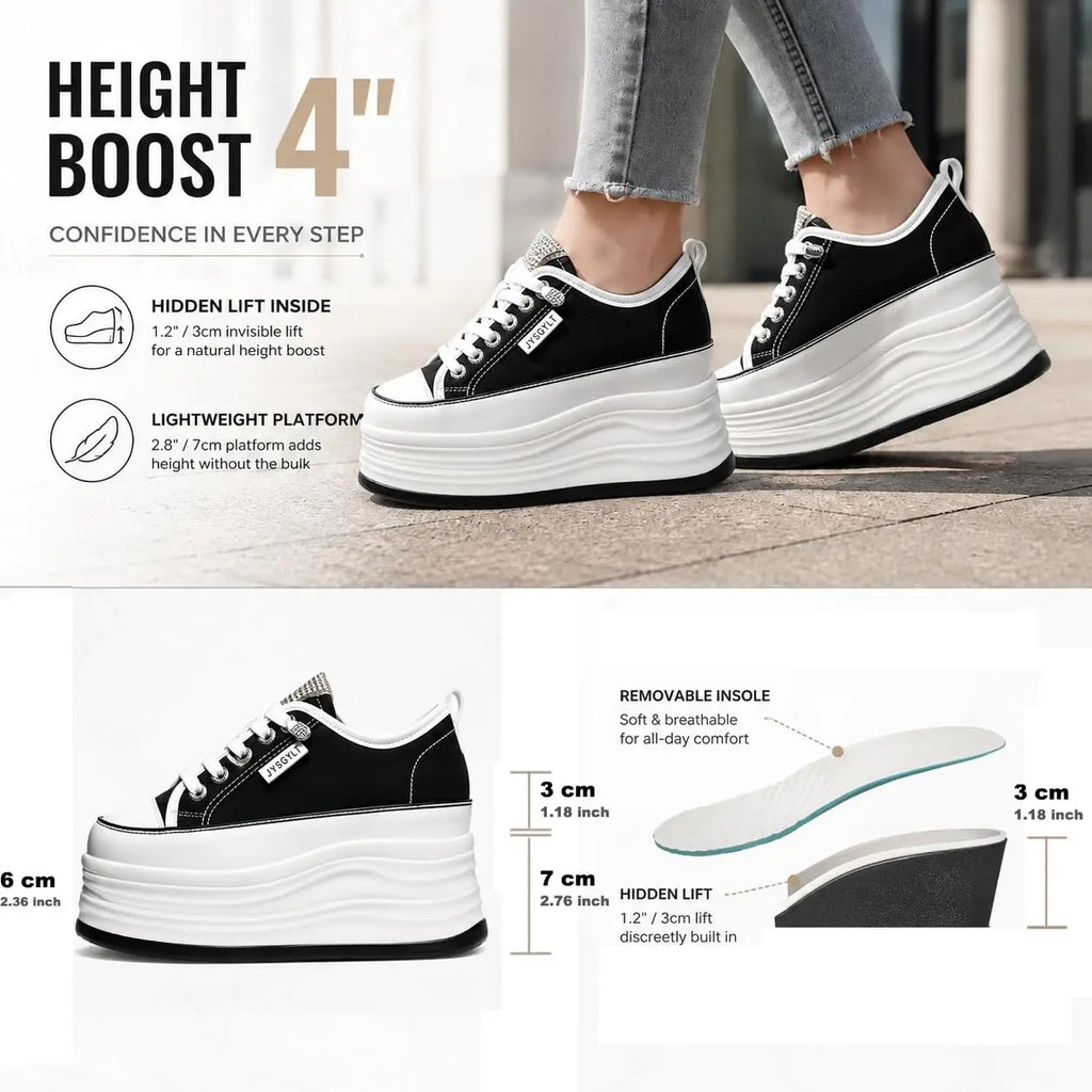 Zapatos de Plataforma Oculta para Mujer con Tacón de 9 cm