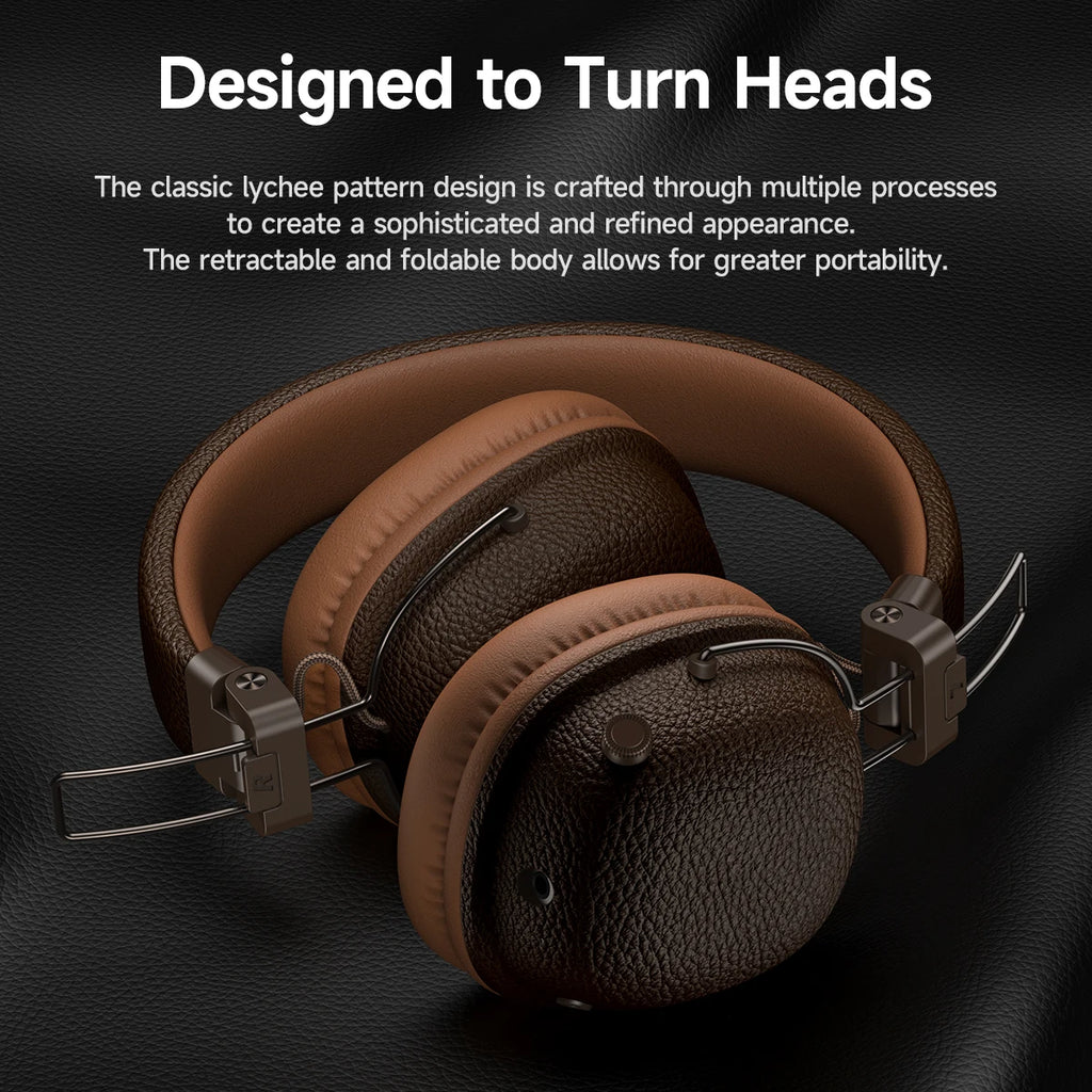 HOCO Retro Auriculares Bluetooth 5.4 Cuero PU HiFi