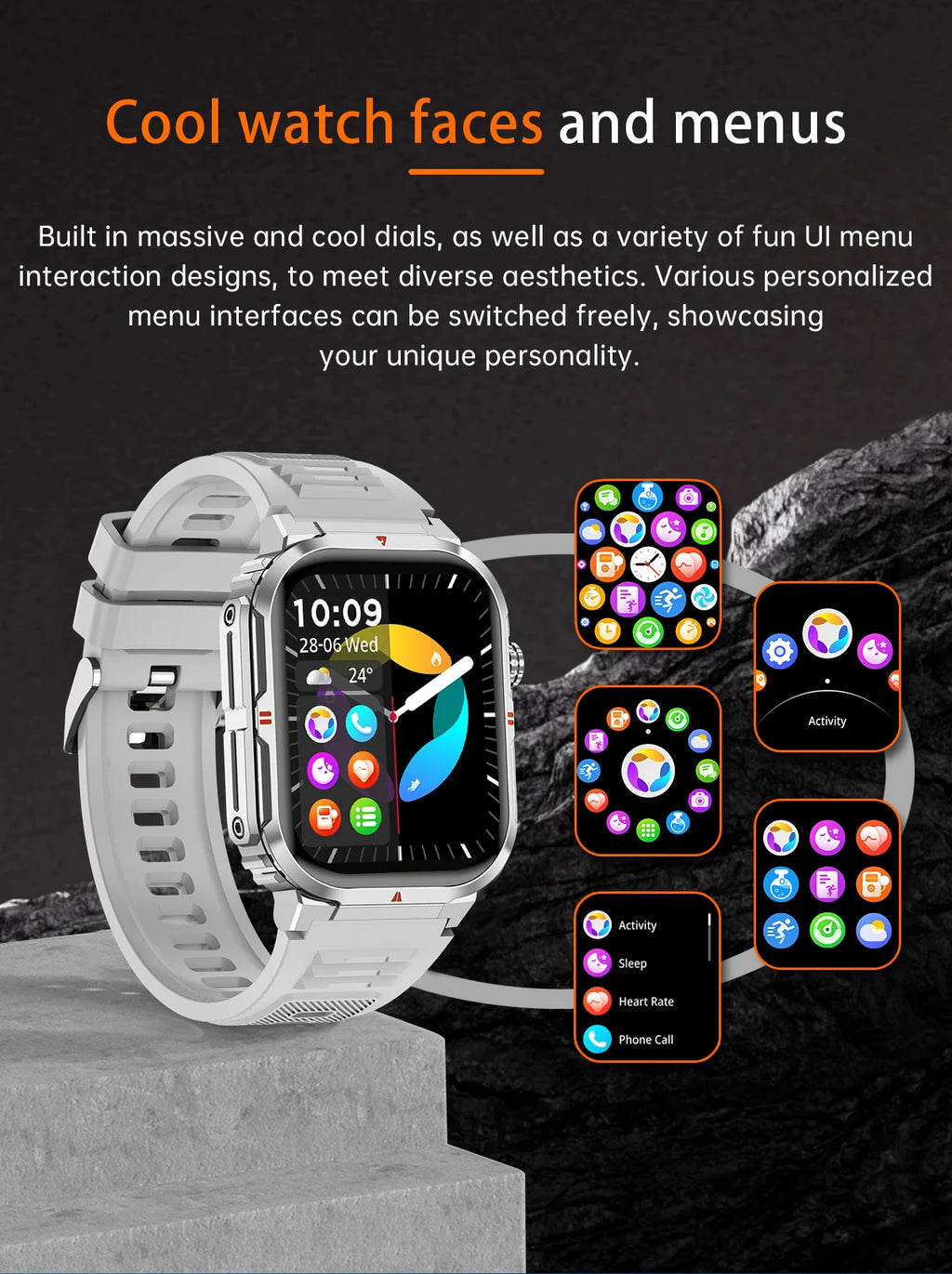 LIGE Reloj Inteligente Linterna LED Militar