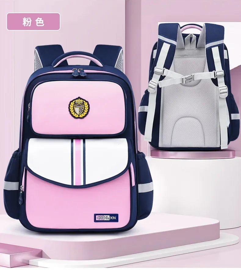 Mochila escolar para niños de grado 1 y 6, mochila duradera impermeable de tela Oxford ligera con diseño ergonómico