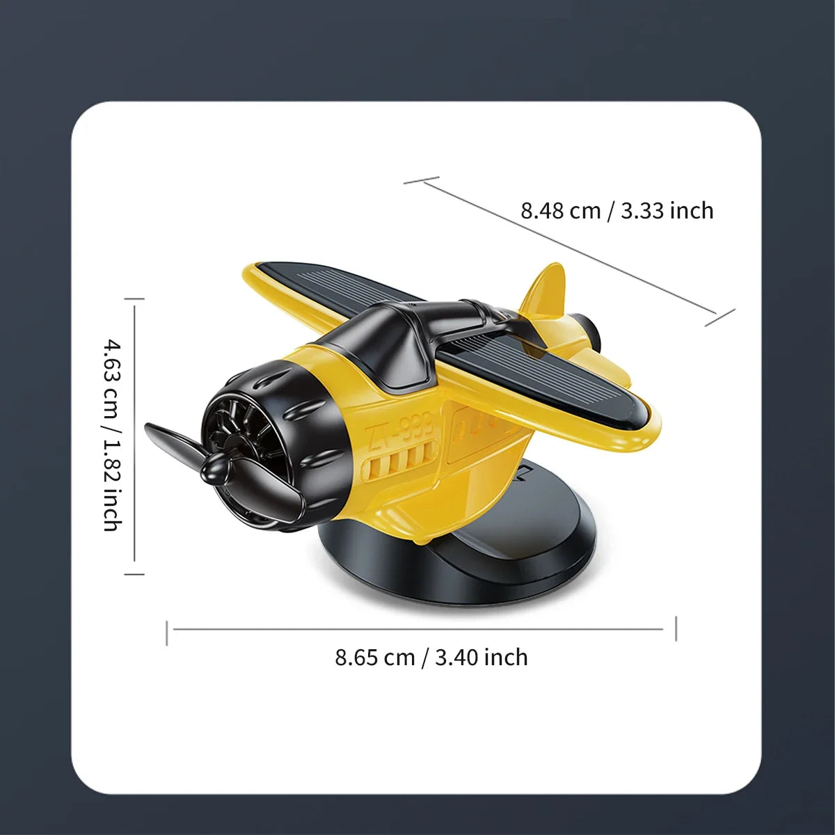 Mini avión con energía Solar, fragancia sólida, consola central para coche, adorno para salpicadero 360 °   Aire más fresco giratorio para aviones creativos
