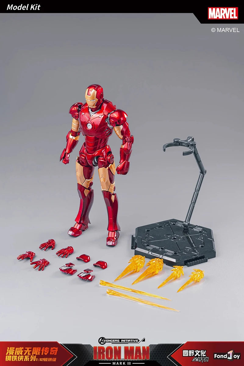 Caliente Fondjoy Marvel IronMan MK3 ensamblar juguetes Iron Man modelo 15cm Material ABS 1/12 escala figuras de acción juguetes niño regalos de cumpleaños